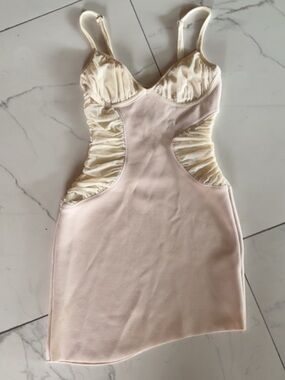 Bec + Bridge Loren Asym Mini Dress in Vanilla Bean